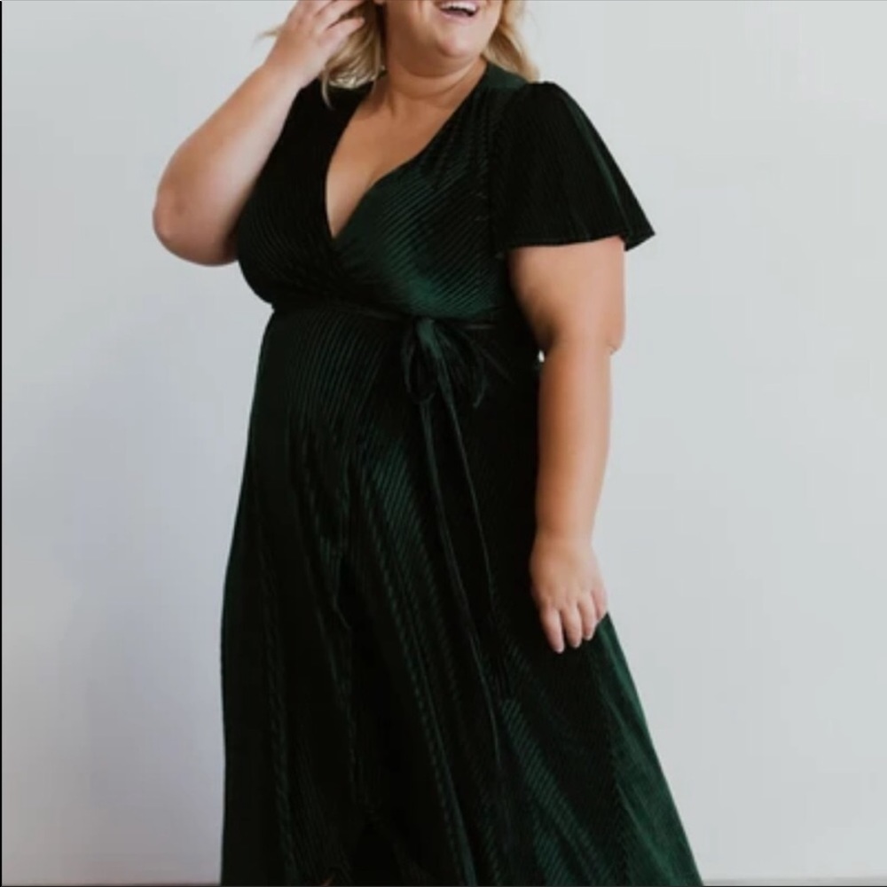 Baltic Born Andi Emerald Green Velvet Wrap Dress Size XXXL